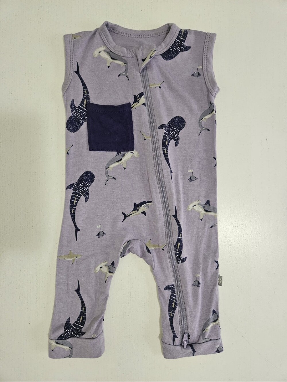 Kyte Baby • Taro Shark Sleeveless Romper